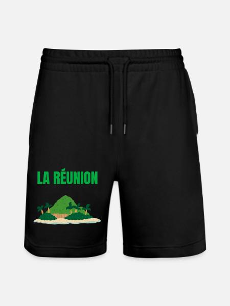Tropical Reunion Island T-shirt - Stanley/Stella Trainer Unisex Organic Jogging Shorts - black