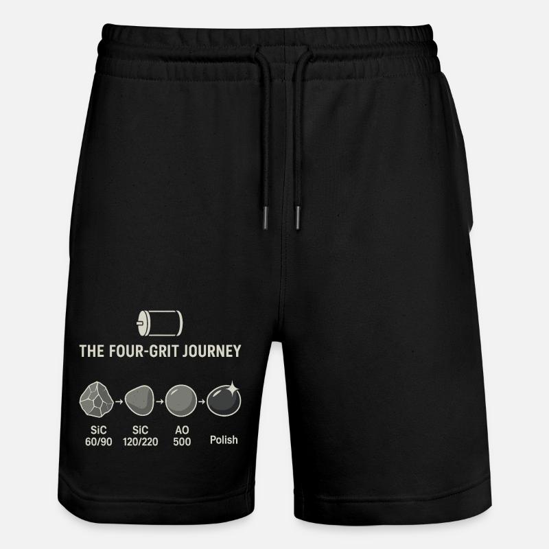 The four-step grinding process - Stanley/Stella Trainer Unisex Organic Jogging Shorts - black