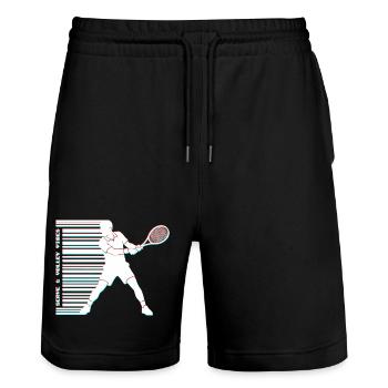Tennis Glitch Barcode Sweat à capuche - Short de jogging bio TRAINER Stanley/Stella unisexe - noir - Devant - Nik (191cm) & Marisol (170cm)