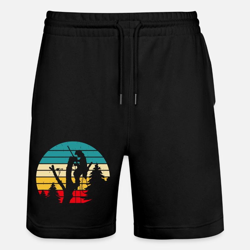 Lustiges Holzarbeiter Waldarbeiter Geschenk - Stanley/Stella Unisex Bio Joggingshorts Trainer  - Schwarz