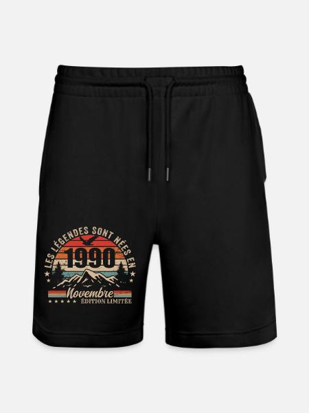 Awesome since November 1990 | November 1990 - Stanley/Stella Trainer Unisex Organic Jogging Shorts - black