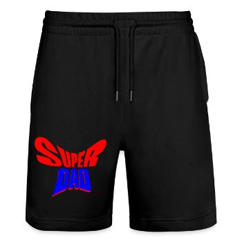 Super Papa / Geschenk für Papa - Stanley/Stella Unisex Bio Joggingshorts Trainer  - Schwarz - Vorne - Nik (191cm) & Marisol (170cm)