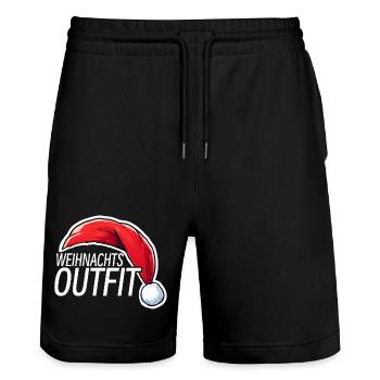 Drôle Tenue de Noël Joyeux Noël Drôle - Short de jogging bio TRAINER Stanley/Stella unisexe - noir - Devant - Nik (191cm) & Marisol (170cm)