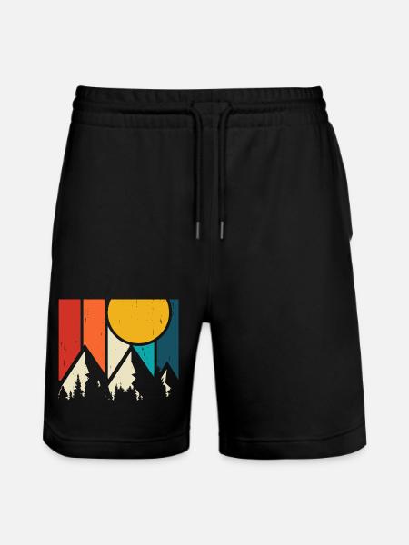 Hiking Hiker Mountaineer Gift - Stanley/Stella Trainer Unisex Organic Jogging Shorts - black