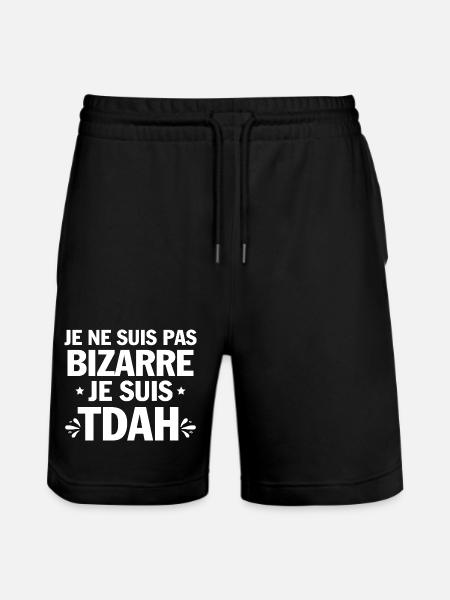 Je suis TDAH Humour et Hyperactivité - Short de jogging bio TRAINER Stanley/Stella unisexe - noir