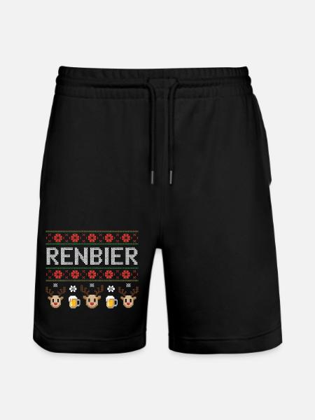 Reindeer Beer Festival Design - Stanley/Stella Trainer Unisex Organic Jogging Shorts - black