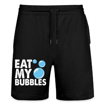 Swimming Water Sports Float Gifts - Stanley/Stella Trainer Unisex Organic Jogging Shorts - black - Front - Nik (191cm) & Marisol (170cm)