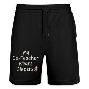 Christlicher Homeschool-mutter-glaube - Stanley/Stella Unisex Bio Joggingshorts Trainer  - Schwarz - Vorne - Nik (191cm) & Marisol (170cm)