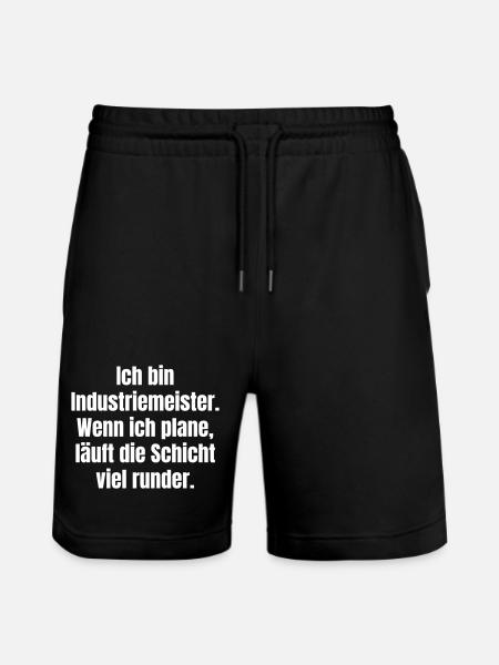 Industrial foreman planning slogan - Stanley/Stella Trainer Unisex Organic Jogging Shorts - black