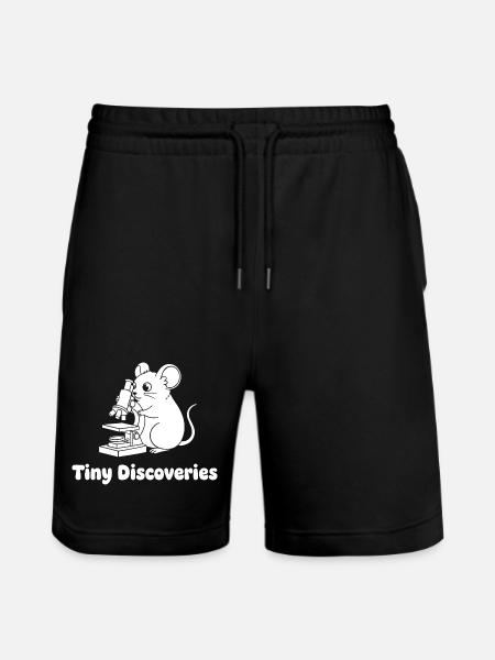 Small discoveries: Mouse at the microscope - Stanley/Stella Trainer Unisex Organic Jogging Shorts - black