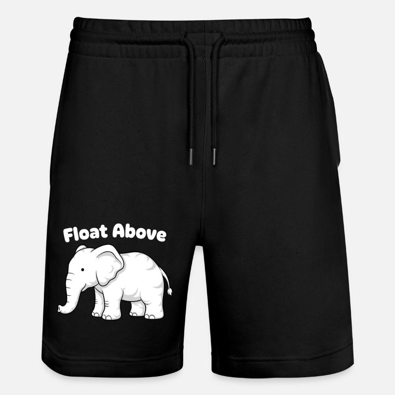 Float Above Elephant - Stanley/Stella Trainer Unisex Organic Jogging Shorts - black
