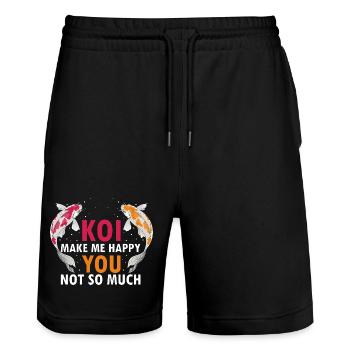 Koi Make Me Happy You Not So Much Humor Fan - Stanley/Stella Unisex Bio Joggingshorts Trainer  - Schwarz - Vorne - Nik (191cm) & Marisol (170cm)