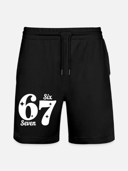 Funny Six Seven 67 - Six Seven SixSeven 6-7 - Stanley/Stella Unisex Bio Joggingshorts Trainer - Schwarz