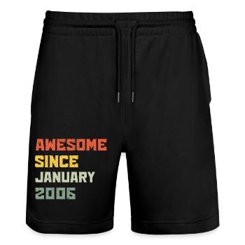Großartig seit Januar 2006 Geburtstagsgeschenk - Stanley/Stella Unisex Bio Joggingshorts Trainer  - Schwarz - Vorne - Nik (191cm) & Marisol (170cm)