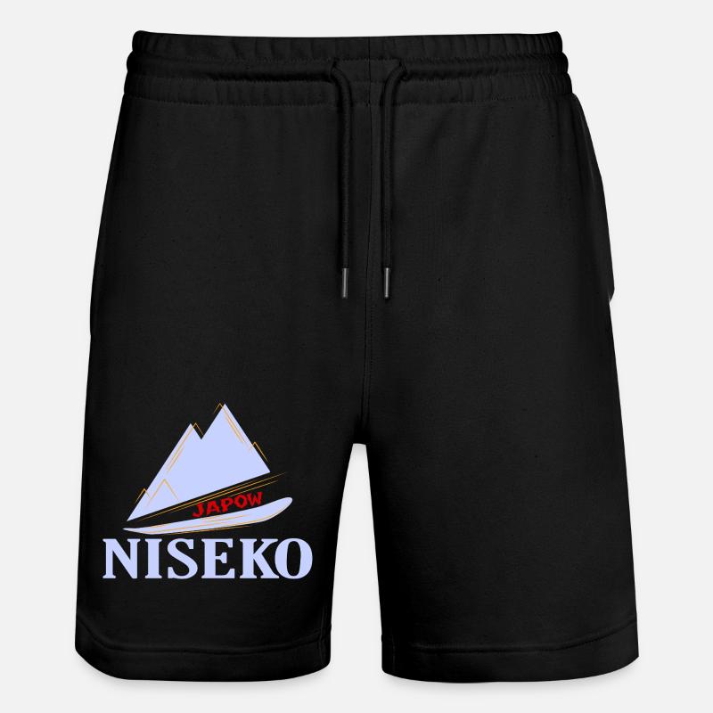 Ski, Snowboard, Niseko - Stanley/Stella Unisex Bio Joggingshorts Trainer  - Schwarz