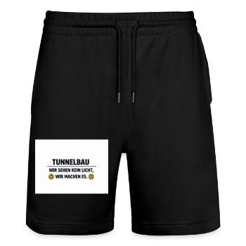Tunnel Lichtmacher - Short de jogging bio TRAINER Stanley/Stella unisexe - noir - Devant - Nik (191cm) & Marisol (170cm)