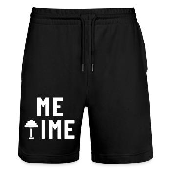 Me Time Dumbbell Gym - Stanley/Stella Trainer Unisex Organic Jogging Shorts - black - Front - Nik (191cm) & Marisol (170cm)