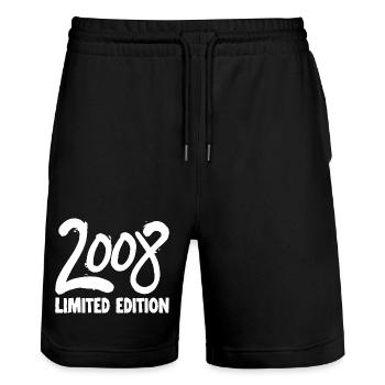 2008 Limited Edition 18th Birthday - Stanley/Stella Trainer Unisex Organic Jogging Shorts - black - Front - Nik (191cm) & Marisol (170cm)