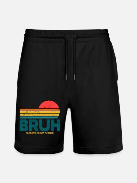 Retro Sunset Bruh Mama - Stanley/Stella Trainer Unisex Organic Jogging Shorts - black