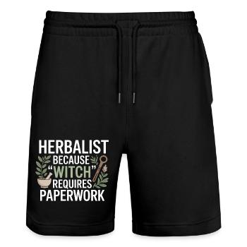 Zertifizierte Regulierungsbekleidung für klinische Praktiker - Stanley/Stella Unisex Bio Joggingshorts Trainer  - Schwarz - Vorne - Nik (191cm) & Marisol (170cm)