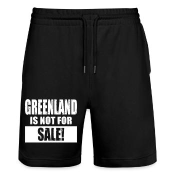Greenland Is Not For Sale - Stanley/Stella Unisex Bio Joggingshorts Trainer  - Schwarz - Vorne - Nik (191cm) & Marisol (170cm)
