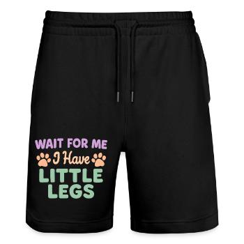 Le chien dit Humour Mème Humour, Drôle, petites jambes drôles - Short de jogging bio TRAINER Stanley/Stella unisexe - noir - Devant - Nik (191cm) & Marisol (170cm)