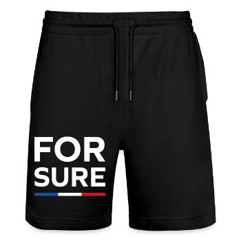 For sure, - Short de jogging bio TRAINER Stanley/Stella unisexe - noir - Devant - Nik (191cm) & Marisol (170cm)