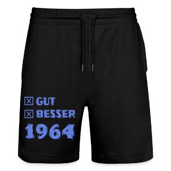 1964 - Stanley/Stella Unisex Bio Joggingshorts Trainer  - Schwarz - Vorne - Nik (191cm) & Marisol (170cm)