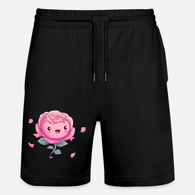 Dessin animé rose câlin - Short de jogging bio TRAINER Stanley/Stella unisexe - noir