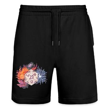 Rollenspiel Tabletop D20 Würfel Geschenk Magier - Stanley/Stella Unisex Bio Joggingshorts Trainer  - Schwarz - Vorne - Nik (191cm) & Marisol (170cm)