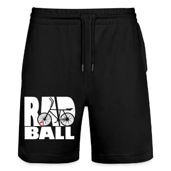 Radball, Cycleball, Hallenradsport - Stanley/Stella Unisex Bio Joggingshorts Trainer  - Schwarz - Vorne - Nik (191cm) & Marisol (170cm)