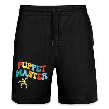 Puppet Master : Silhouette colorée de balançoire - Short de jogging bio TRAINER Stanley/Stella unisexe - noir - Devant - Nik (191cm) & Marisol (170cm)
