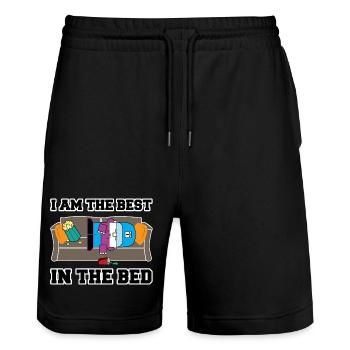 Meilleur t-shirt cartoon in the bed - Short de jogging bio TRAINER Stanley/Stella unisexe - noir - Devant - Nik (191cm) & Marisol (170cm)