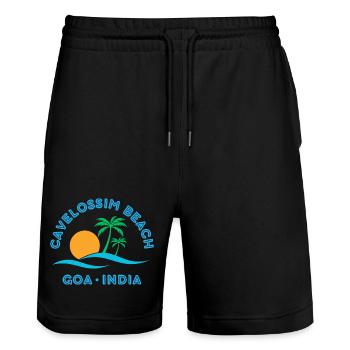 Palmiers du coucher de soleil de Goa Beach - Short de jogging bio TRAINER Stanley/Stella unisexe - noir - Devant - Nik (191cm) & Marisol (170cm)