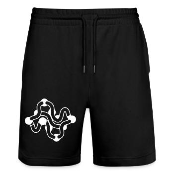 Protein Faltung Molekül Kette - Stanley/Stella Unisex Bio Joggingshorts Trainer  - Schwarz - Vorne - Nik (191cm) & Marisol (170cm)
