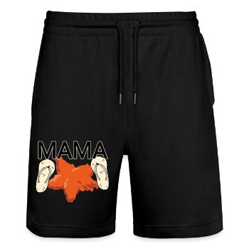 Maman sur la plage - Short de jogging bio TRAINER Stanley/Stella unisexe - noir - Devant - Nik (191cm) & Marisol (170cm)