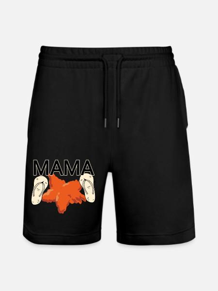 Mama am Strand - Stanley/Stella Unisex Bio Joggingshorts Trainer - Schwarz
