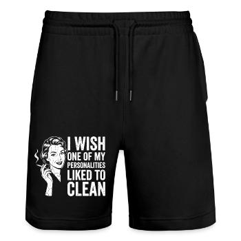 Haushalt Humor Shirt für Frauen - Stanley/Stella Unisex Bio Joggingshorts Trainer  - Schwarz - Vorne - Nik (191cm) & Marisol (170cm)