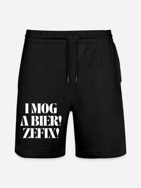 I mog a Bier! Zefix! - Stanley/Stella Unisex Bio Joggingshorts Trainer  - Schwarz