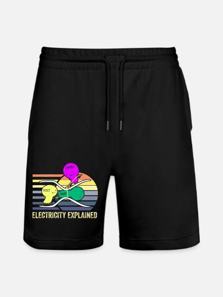Electricity Trio: Ohm Amp Volt - Stanley/Stella Trainer Unisex Organic Jogging Shorts - black