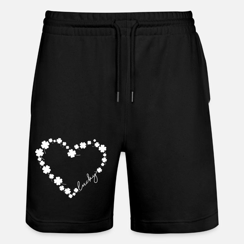 Clover Herz des Glücks - Stanley/Stella Unisex Bio Joggingshorts Trainer  - Schwarz