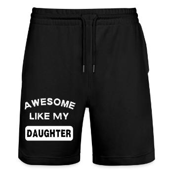 Awesome Like My Daughter Daddy Daughter Gift - Stanley/Stella Trainer Unisex Organic Jogging Shorts - black - Front - Nik (191cm) & Marisol (170cm)