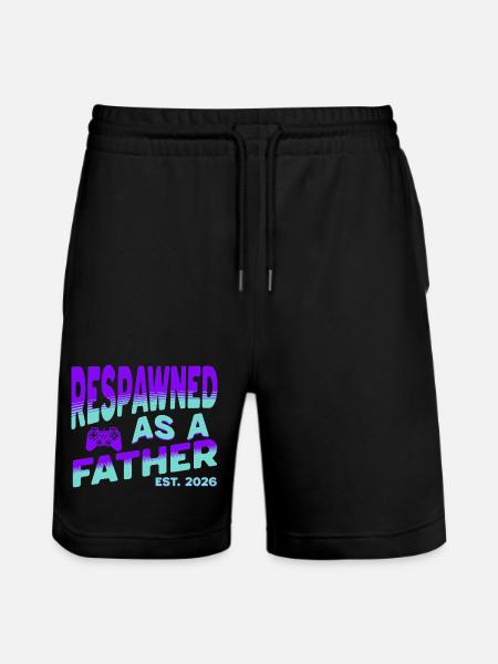 Papa 2026 - Respawned as a father - Stanley/Stella Trainer Unisex Organic Jogging Shorts - black