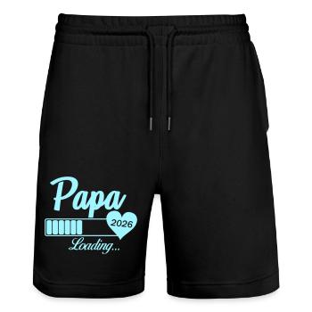 Papa Loading 2026 Heart - Stanley/Stella Trainer Unisex Organic Jogging Shorts - black - Front - Nik (191cm) & Marisol (170cm)