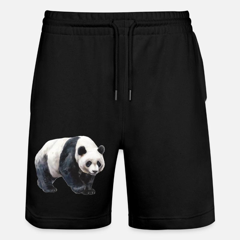 Panda - Stanley/Stella Trainer Unisex Organic Jogging Shorts - black