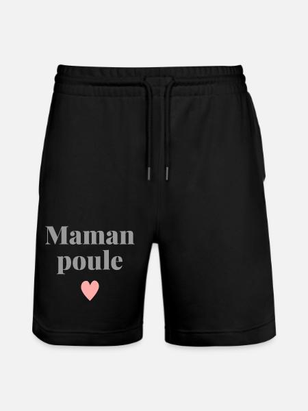 Maman Poule Coeur - Short de jogging bio TRAINER Stanley/Stella unisexe - noir