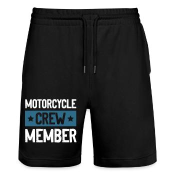 Motorcycle Crew - Stanley/Stella Unisex Bio Joggingshorts Trainer  - Schwarz - Vorne - Nik (191cm) & Marisol (170cm)