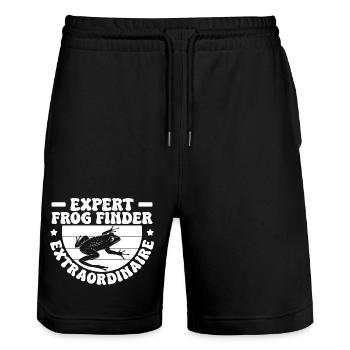 Frog Catcher Expert Frog Finder Extraordinaire - Stanley/Stella Unisex Bio Joggingshorts Trainer  - Schwarz - Vorne - Nik (191cm) & Marisol (170cm)