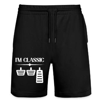 I'm classic Car lover car guy mechanic - Stanley/Stella Trainer Unisex Organic Jogging Shorts - black - Front - Nik (191cm) & Marisol (170cm)
