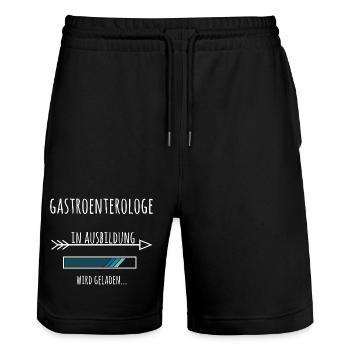 Gastroenterologe Ausbildung Medizinstudium Arzt  - Stanley/Stella Unisex Bio Joggingshorts Trainer  - Schwarz - Vorne - Nik (191cm) & Marisol (170cm)